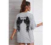 Dark Angel Wing Hot sale Graphic Printed T-Shirts For Women Loose Oversized Clothing Hip Hop Street Tshirt Cotton Short Sleeves