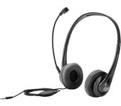 HP Auriculares estéreo de 3,5 mm - Auriculares con micrófono (PC/Juegos, Binaural, Diadema, Negro, Alámbrico, Supraaural)
