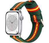 Correa de Nylon para Apple Watch 49mm 46mm 45mm 44mm 42mm 41mm 40mm 38mm iWatch Series 10 9 8 7 6 5 4 3 2 1 SE Ultra 2 Colores Bandera de España Verde Greenline para Reloj Apple
