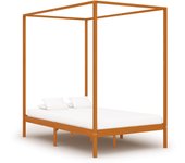 vidaXL Cama con dosel sin colchón madera maciza marrón miel 120x200 cm