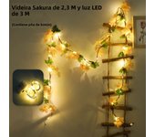 230cm Cherry Blossom LED Light Garland Artificial Flowers Vines For Wedding Party Home Decor Hanging Wall Garden Arches Ornament