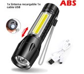 Mini UV Torch LED Rechargeable Flashlight Portable USB Charging Flashlight High Power Bank Camping Waterproof Long Range Lantern