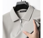 Summer New Men's Casual Slim Fit Polo Shirt Flip Collar Breathable Half Zipper Short Sleeve Top Solid Color Comfortable T-shirt