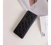 For Samsung Galaxy Z Fold 3 5G Luxury Leather Rhombus Case For Z Fold 5 Zfold 4 Fold 6 Pure Color Camera Protection Luxury Cover