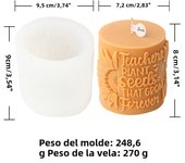 Thanksgiving Best Dad Mam with Baby Letter Cylinder Pillar Candle Mould DIY Sunflower Candle Mother's Day Decor Silicone Mold