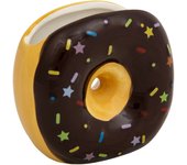 WANDERLUST DECO Organizador Porta Lápices Donut Cerámica Marrón - Calidez y Originalidad en el Escritorio
