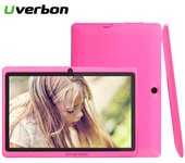 Tableta infantil Q88 rosa de 7 pulgadas con cuatro núcleos - Procesador A33 de 1,2 GHz + 512 MB + 8 GB de memoria / Android 4.4 / WiFi / Batería de 2800 mAh / Admite expansión de 32 GB / Pantalla HD