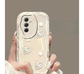 Luxury Pearl Bracelet Phone Case For Samsung Galaxy S25 S24 Ultra S22 Plus S20 S21 S20 FE S24FE Soft Wavy Love Heart Back Cover