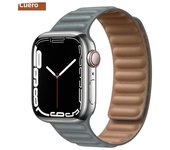 Leather Link for Apple Watch Band 45mm 41mm 40mm 44mm 49mm Original Magnetic Loop Bracelet IWatch Series 8 Ultra 3 SE 6 7 Strap