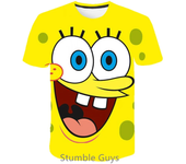 Summer Cartoon Anime SpongeBobs SquarePants Kids Tops Tshirt Short Sleeved Boys Clothes Girls One Piece Sonic Marios T-shirt