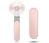 Mini ventilador de mano, 2 velocidades recargable silencioso ventilador [9-15 horas de trabajo], ventilador portátil de bolsillo pequeño, ventilador de mano personal para viajes, (rosa)