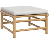 vidaXL Reposapiés de jardín bambú con cojín Gris claro, Taupé, Verde Conjunto Terraza Muebles Jardín Exterior Juego de Muebles de jardín Mueble Jardín Exterior Muebles de Salon Exterior