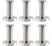 6 Piezas Ganchos de Pared Redondos Plata Ganchos Toallero de Acero Inoxidable Perchero de pared Perchero de Baño 52MM con Tornillos Anclas para la Cocina, el Baño y el Dormitorio