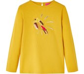 Camiseta Infantil de manga large ocre Dark 92