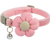 Collar para Perros Pequeños, collar para Perros para Niños con Flores, collar para Perros Pequeños con Cascabel, collar ajustable para Perros Pequeños, color rosa