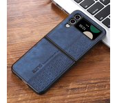 3D Embossing Case for Samsung Galaxy Z Flip 6 5 4 3 Z Flip6 5G Cover Soft Matte Leather Full Camera Protect Shell Phone Cover