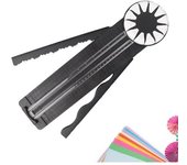 Cortador de bordes para manualidades de papel, cortador de papel giratorio 12 en 1, cortador de papel versátil de línea recta ondulada de disco, bordeador de papel de precisión con medidas, para postales fotográficas (rosa)