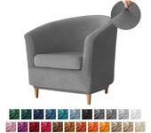 Stretch Club Club Chair Cover Solid Color Velvet Tub Sofa Covers Elastic Soft Single Chairs Slipcovers for Study Bar Counter