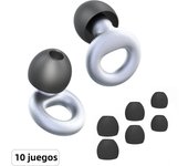 HUAK 10 Sets Quiet Silicone EarPlugs - Super Soft, Reusable Flexible Silicone for Sleep,Swim,Noise Sensitivity