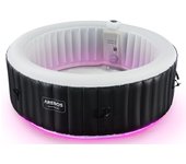 AREBOS Spa Hinchable de Hidromasaje Al Aire Libre Masaje Inflable Redondo con LED 208 Cm - Para Hasta 6 Personas