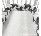 Protector de Cama de Bebe, cojín de cuna infantel, Cuatro Hebras trenzado de Nude, parachoques de Cuna, decoración de Bolsa suave para habitación, 1-5 M,Protector De parachoques a CUNA
