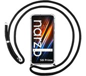 Funda Colgante Transparente para Realme Narzo 50i Prime con Cordon Negro