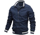 Autumn and Winter Men's Stand Collar Casual Zipper Jacket Outdoor Sports Coat Windbreaker Jacket for Men Waterproof Bomber