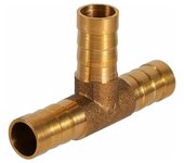 Accesorio de manguera de combustible con púas, Conector de manguera con púas en T de 3 vías Adaptador de conector de manguera de latón para combustible, aire, agua, gasóleo(10 mm)