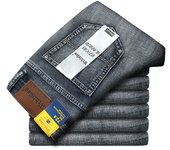 Male  All-match Brand Trousers Four Season Men's High Quality Jeans  Business Casual High Waist Denim Pants Simplicity Cool
