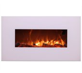Sinado Monte Chimenea Electrica De Cocina En Acero y Cristal 1500W Efecto Llama Led Blanco Efecto Llama Led Real 6 Grados De Intensidad Con Mando a Distancia Ideal Para El Hogar y La Oficina 98 Cm
