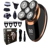 5 In 1 Electric Shaver For Men Bald Head Hair Clipper Nose Trimmer Floating 5 Blade Heads Shaving Beard Knife Rechargeable Razor