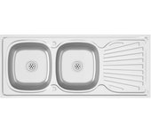 Fregadero de Cocina Doble pecho Arce inoxidable 1200x600x155mm