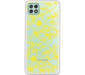 Funda compatible con Samsung Galaxy A22 5G - Flores Contorno Amarillo