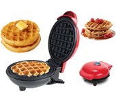 Mini Gofrera Roja 350W - Ideal para Gofres y Wafles