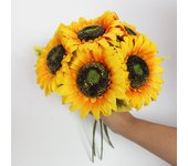 5/10PCS Artificial Sunflowers Bouquet Flowers Fake Decoration for Outdoor Garden Home Decor Wedding Graduation Party Flower
