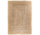 Alfombra Rectangular Bombay, Yute, Gris, 240x180x1 cm