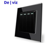 Delviz Toughened Glass Panel, TV computer switch 86mm*86mm, Black 1 Gang 2 Way Push Button Switch, Crystal 16A Wall Power Switch
