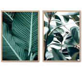 Set de 2 cuadros calidad premium con marco de madera - 30x40 cm o 50x70 cm - POSTER LAB