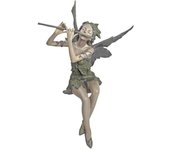 Playing The Flute Fairy Statue Angel Garden Sculpture Decoration Outdoor Garden Lawn Courtyard Resin Crafts