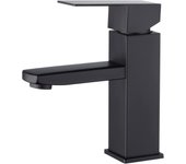 Grifo Bidet, Grifo Monomando Lavabo de Acero Inoxidizable, Negro Mate para