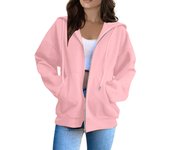 Chaqueta Deportiva casual de manga Largo con capucha y Cremallera para mujer con bolsos
