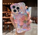 Retro Oil Painting Phone Case For iPhone 13 14 15 16 ProMax 12 11 Luxury Flower Print Shockproof Silicone Cover Artistic Decor