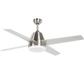 HOMCOM Ventilador de Techo con Luz 46W Ø129 cm Motor DC Ventilador de Techo Silencioso con 4 Aspas Reversibles Mando a Distancia 6 Velocidades y Temporizador para Dormitorio Salón