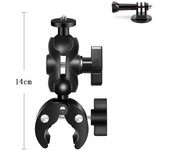 Bicycle Riding Clip Fixed Bracket Bike Handlebar Mount Holder Adapter Clamp Base w 1/4 for Gopro Action Osmo Insta 360 X4 X3