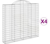 vidaXL Cestas de gaviones 4 uds forma de arco hierro Dimensiones 200 x 30 x 60/80 cm,  200 x 30 x 140/160 cm,  200 x 30 x 180/200 cm y mas