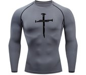Christian Workout Compression Shirts Graphic Long Sleeve Rash Guard Athletic Quick Dry Tees Tops Mens Gym Undershirts Baselayers