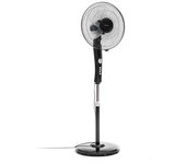 InnovaGoods® Ventilador, ventilador portátil 45W potencia, ventilador pedestal, ventilador oscilante con 5 aspas, ventilador 3 velocidades con temporizador. Color Negro