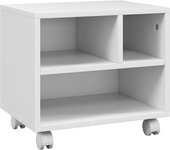 HOMCOM Soporte de impresora Organizador de escritorio con 4 compartimentos abiertos - dim. 40L x 30W x 36H cm - madera blanca