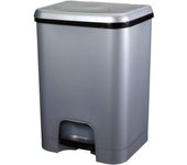 COM-FORT HOUSE  Cubo de Basura Pedal  Capacidad de 26 litros  Cubo Reciclaje  Color Plata  Cubo de Basura Cocina