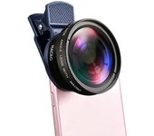 2 IN 1 Lens Universal Clip 37mm Mobile Phone Lens Professional 0.45x 49uv Super Wide-Angle + Macro HD Lens For iPhone Android